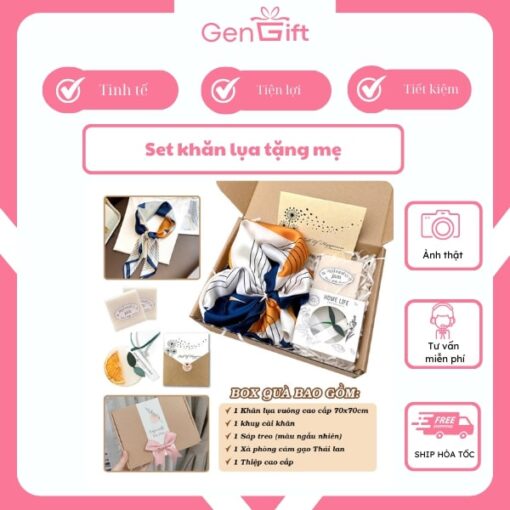 set quà tặng khăn lụa