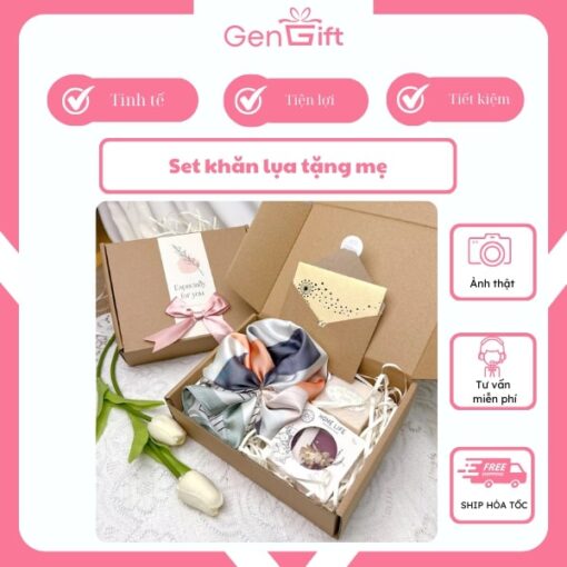 set quà tặng khăn lụa