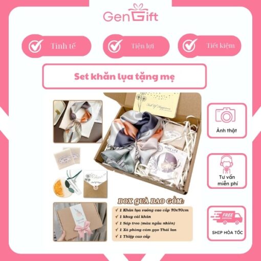 set quà tặng khăn lụa