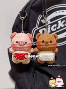 Móc khóa hình gấu mini